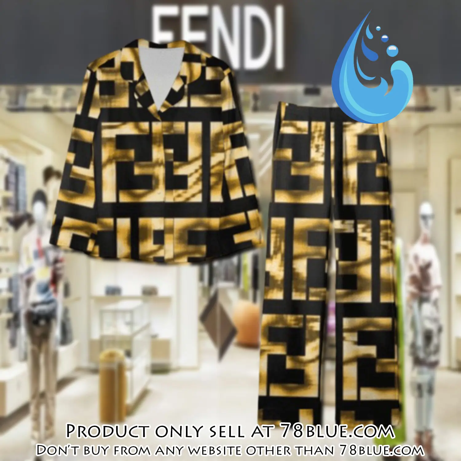 Trending luxury fendi satin pajama set pjs1048 78b2037623